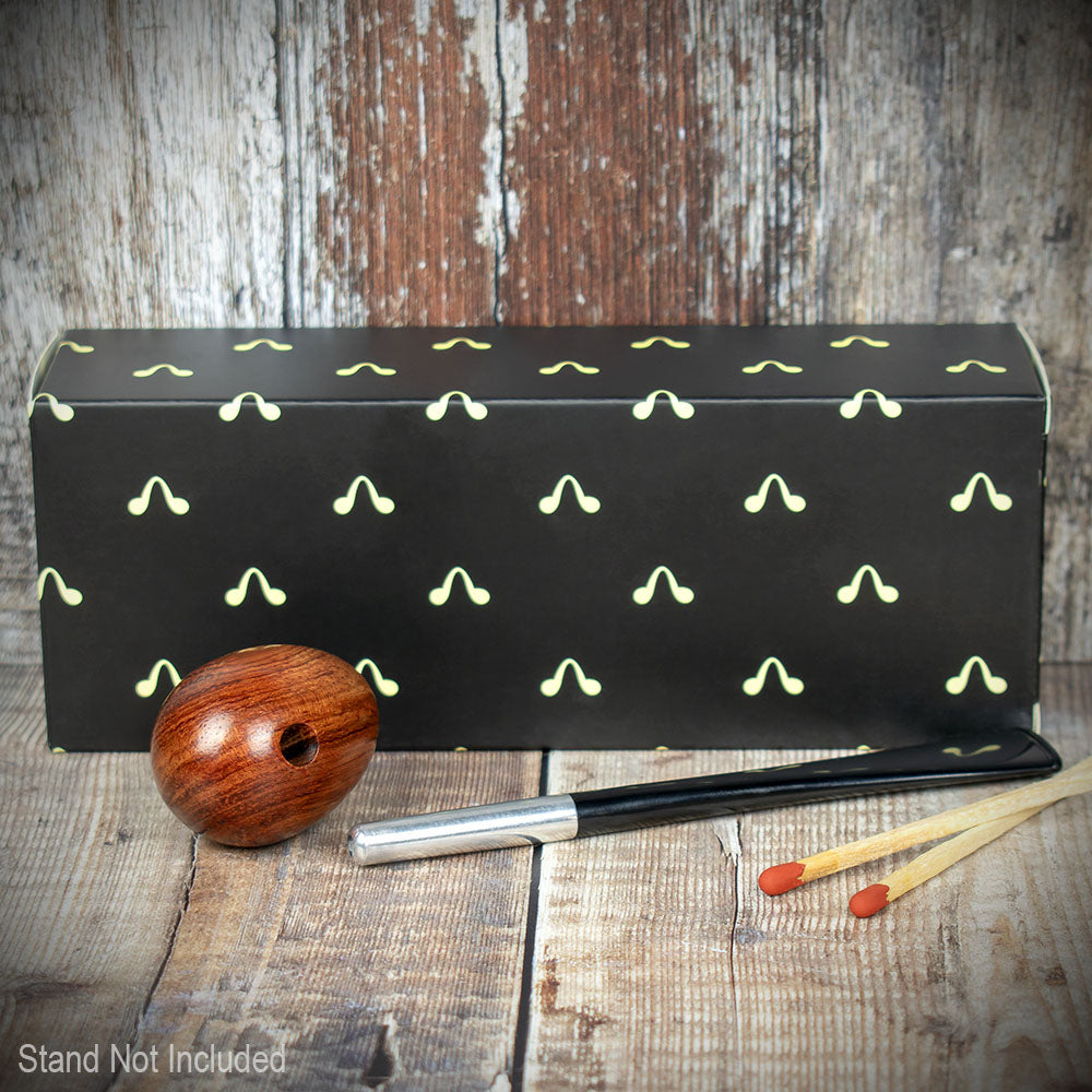 Smoke-King Straight Smoking Pipe African Poa Rosa Wood Egg Bowl - Image 4